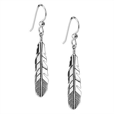 Southwest Spirit® Sterling Silver Feather Drop Earrings