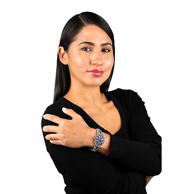 Southwest Spirit Sterling Silver Lapis Floral Medallion Cuff Bracelet