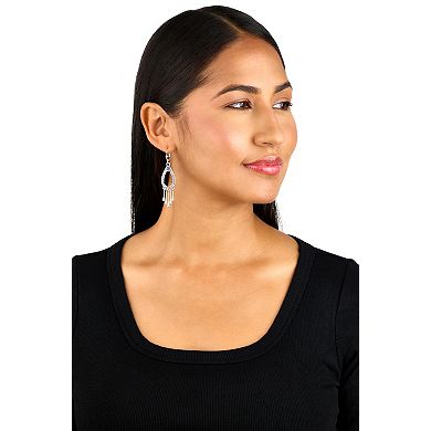 Southwest Spirit Sterling Silver Lapis Lazuli Loop Fringe Drop Earrings