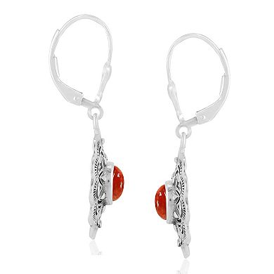 Southwest Spirit® Sterling Silver Spiny Oyster Concha Oval Dangle Earrings