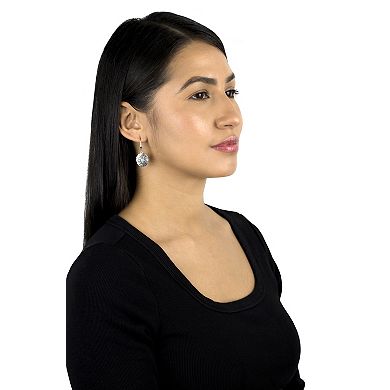 Southwest Spirit® Sterling Silver Turquoise Concha Oval Dangle Earrings