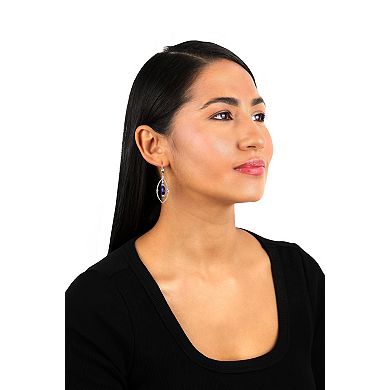 Southwest Spirit Sterling Silver Lapis Lazuli Beaded Loop Drop Earrings