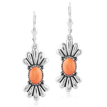 Southwest Spirit® Sterling Silver Spiny Oyster Fan Dangle Earrings