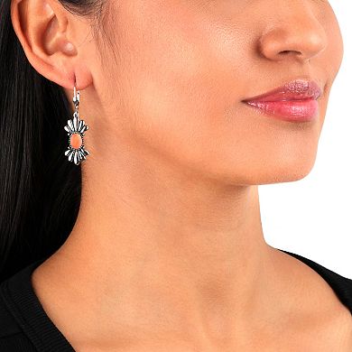 Southwest Spirit Sterling Silver Spiny Oyster Fan Design Earrings