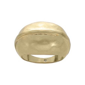 Bella Uno Fine Silver Plated Worn Domed Oval Ring