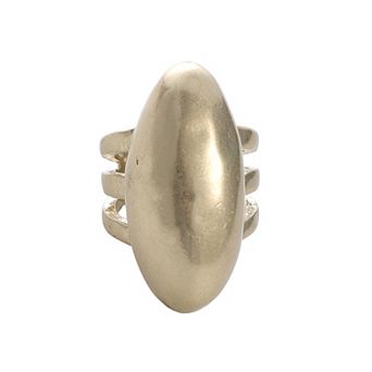 Bella Uno Fine Silver Plated Worn Split Shank Oval Ring