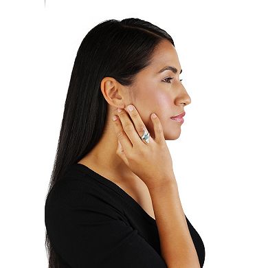 Southwest Spirit® Sterling Silver Green Turquoise Feather Ring