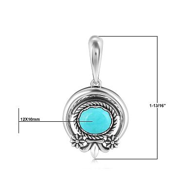 Southwest Spirit® Sterling Silver Turquoise Naja Pendant