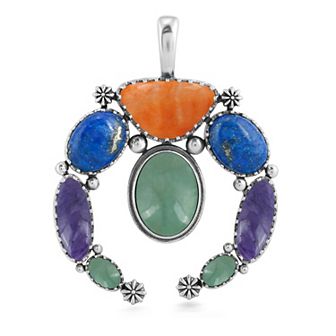 Southwest Spirit® Sterling Silver Multi Gemtone Naja Pendant