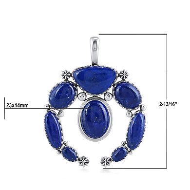 Southwest Spirit® Sterling Silver Multi-Stone Lapis Lazuli Naja Pendant