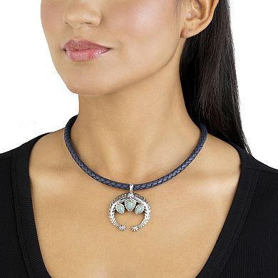 Southwest Spirit® Sterling Silver Green Turquoise 3-Stone Naja Pendant
