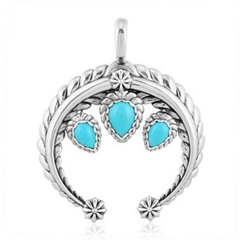 Southwest Spirit® Sterling Silver Turquoise 3-Stone Naja Pendant