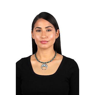 Southwest Spirit Sterling Silver Turquoise 3-Stone Naja Pendant