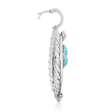Southwest Spirit Sterling Silver Turquoise 3-Stone Naja Pendant