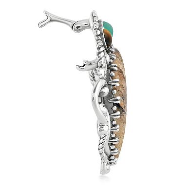 Southwest Spirit® Sterling Silver Multi Decorated Gemstone Pendant