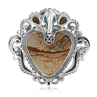 Southwest Spirit® Sterling Silver Multi Decorated Gemstone Pendant