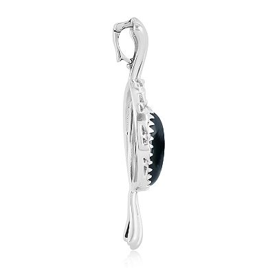 Southwest Spirit® Sterling Silver Black Onyx Naja Pendant