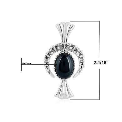 Southwest Spirit® Sterling Silver Black Onyx Naja Pendant
