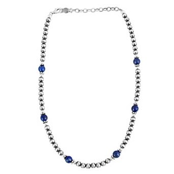 Southwest Spirit® Sterling Silver Lapis Lazuli Beaded Necklace