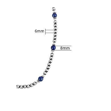 Southwest Spirit Sterling Silver Lapis Lazuli Beaded Necklace