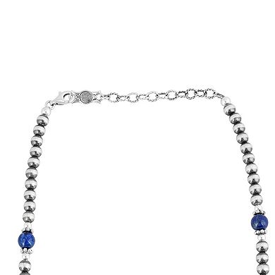 Southwest Spirit Sterling Silver Lapis Lazuli Beaded Necklace