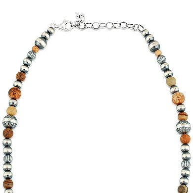 Southwest Spirit Sterling Silver Jasper Beaded Necklace