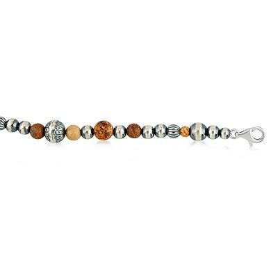 Southwest Spirit Sterling Silver Jasper Beaded Necklace