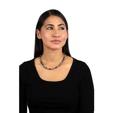 Southwest Spirit Sterling Silver Graduated Lapis Lazuli Beaded Necklace