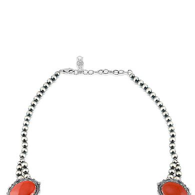 Southwest Spirit Sterling Silver Spiny Oyster Squash Blossom Necklace with Smooth Finish