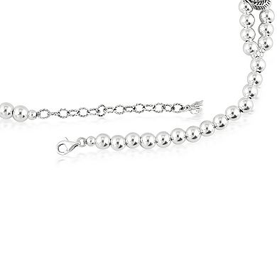 Southwest Spirit Sterling Silver Teardrop Turquoise Squash Blossom Necklace