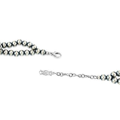 Southwest Spirit Sterling Silver Rhodonite Squash Blossom Necklace