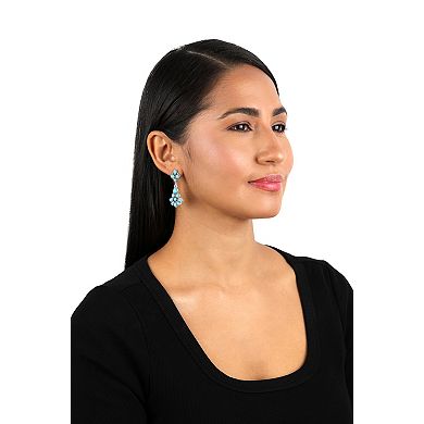 Southwest Spirit Sterling Silver Turquoise Flower Earrings