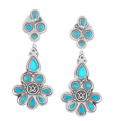 Southwest Spirit Sterling Silver Turquoise Flower Earrings