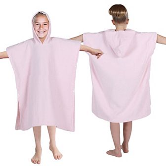 Kids SUPERIOR Ultra-Soft Cotton Hooded Poncho Bath Towel