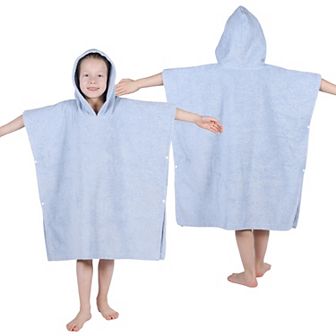 Kids SUPERIOR Ultra-Soft Cotton Hooded Poncho Bath Towel