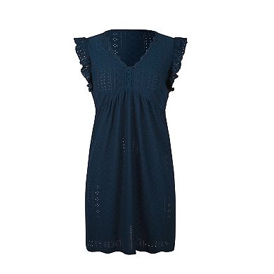 Women's CUPSHE Striped Plunging Dolman Flutter Sleeve Midi Cover-Up Dress