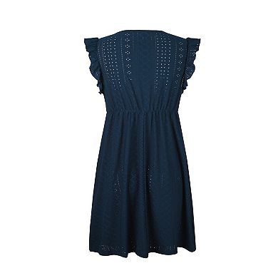 Women's CUPSHE Striped Plunging Dolman Flutter Sleeve Midi Cover-Up Dress