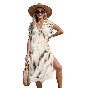 Women's Cupshe Short Sleeve Cut-Out Cover-Up Dress
