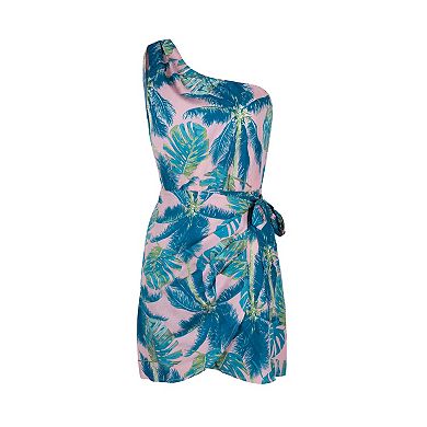 Women's CUPSHE Tropical Leaf Print One-Shoulder Mini Dress