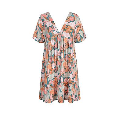 Women's CUPSHE Soft Tropics Short Sleeve Mini Dress
