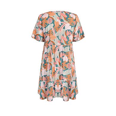 Women's CUPSHE Soft Tropics Short Sleeve Mini Dress