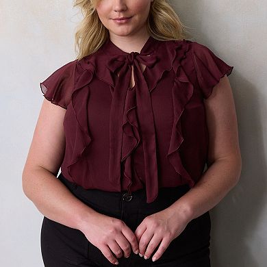 Plus Size LC Lauren Conrad Ruffle Front Tank Top