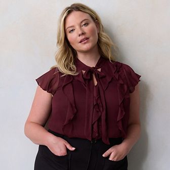 Plus Size LC Lauren Conrad Ruffle Front Tank Top