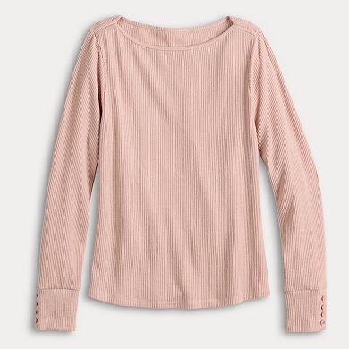 Women's LC Lauren Conrad Long Sleeve Boat Neck Tee