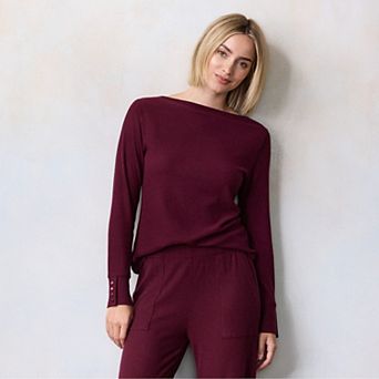 Women's LC Lauren Conrad Long Sleeve Boat Neck Tee