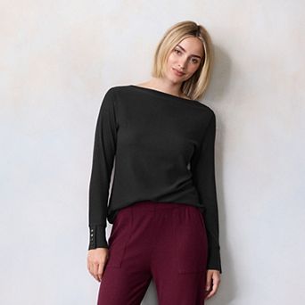 Women's LC Lauren Conrad Long Sleeve Boat Neck Tee