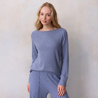 Petite LC Lauren Conrad Long Sleeve Boat Neck Tee