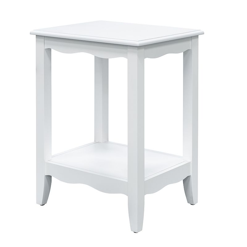 Madison Park Eleanor End Table with Storage Shelf, White