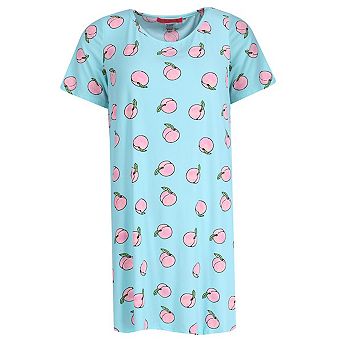 5 More Minutes Women's Peaches Short Sleeve Night Shirt