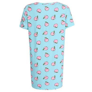 5 More Minutes Women's Peaches Short Sleeve Night Shirt